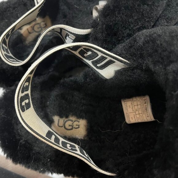 UGG Fluff Yeah Shearling Slingback Slides Black Women's 8 - Picture 9 of 12